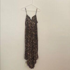 Angie Black Embellished Sundress with Spaghetti Straps